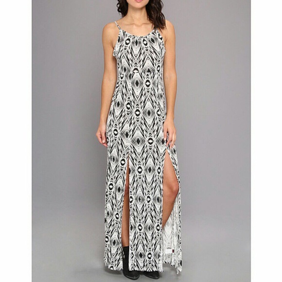 white maxi slit dress